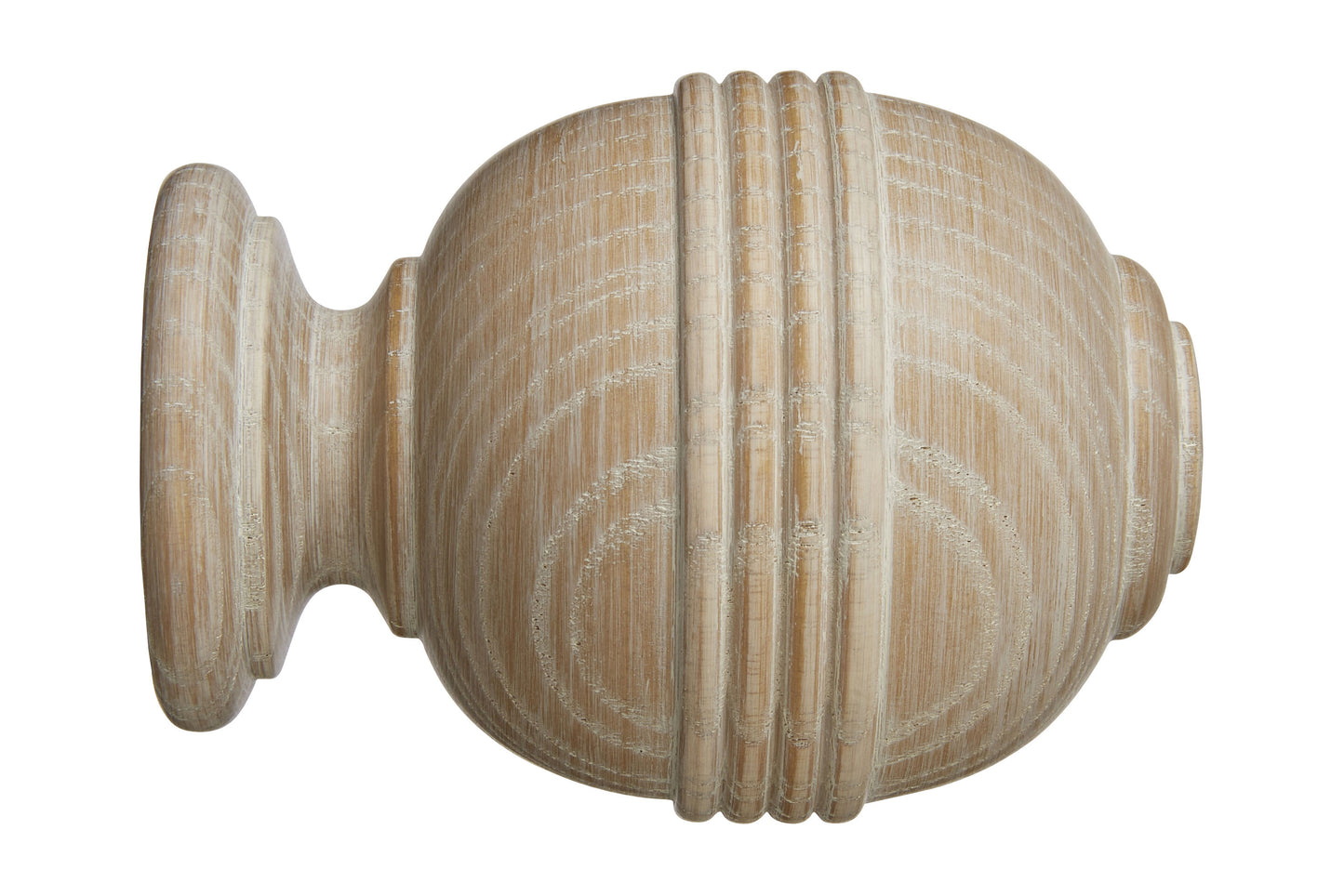 Hallis Eden 45mm Ridged Ball Wooden Curtain Pole Finial - Oatmeal