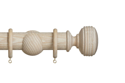 Hallis Eden Ellipse 45mm Wooden Curtain Pole - Oatmeal