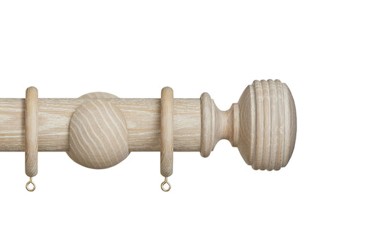 Hallis Eden Ellipse 45mm Wooden Curtain Pole - Oatmeal