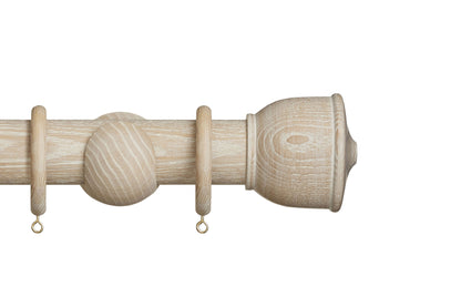 Hallis Eden Urn 45mm Wooden Curtain Pole - Oatmeal