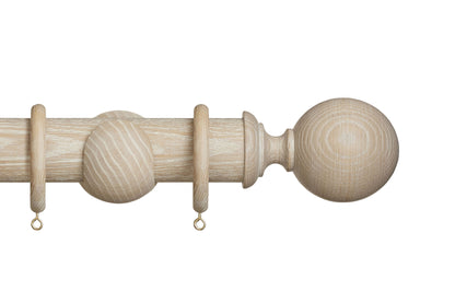 Hallis Eden Ball 45mm Wooden Curtain Pole - Oatmeal