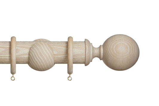 Hallis Eden Ball 45mm Wooden Curtain Pole - Oatmeal
