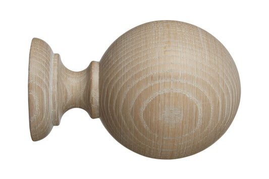 Hallis Eden 45mm Ball Wooden Curtain Pole Finial - Oatmeal