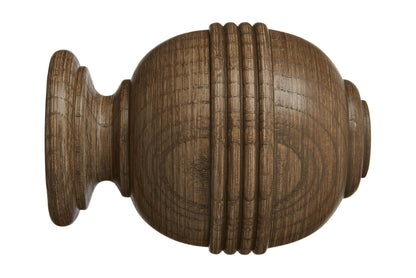 Hallis Eden 45mm Ridged Ball Wooden Curtain Pole Finial - Sisal
