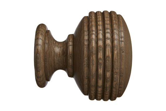 Hallis Eden 45mm Ellipse Wooden Curtain Pole Finial - Sisal