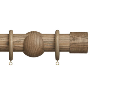 Hallis Eden End Cap 45mm Wooden Curtain Pole - Sisal