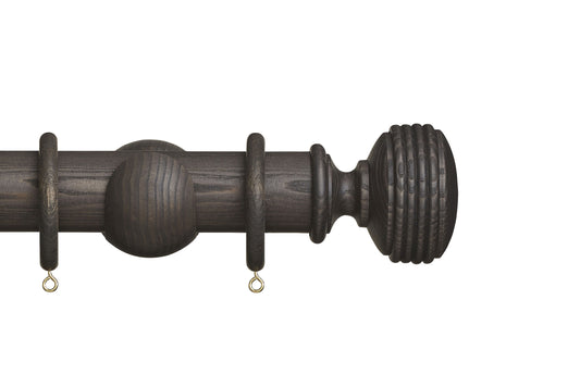 Hallis Eden Ellipse 45mm Wooden Curtain Pole - Umber