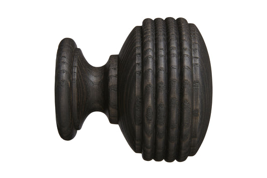 Hallis Eden 45mm Ellipse Wooden Curtain Pole Finial - Umber