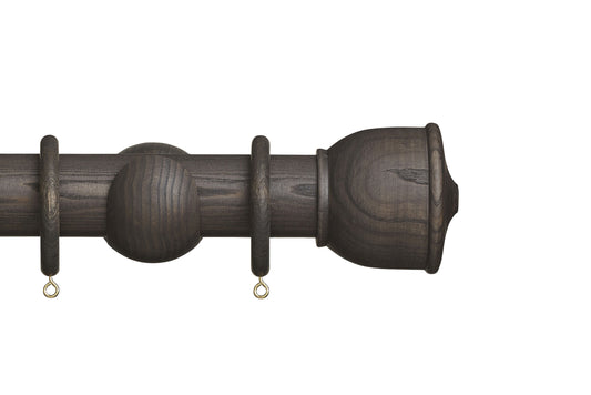 Hallis Eden Urn 45mm Wooden Curtain Pole - Umber