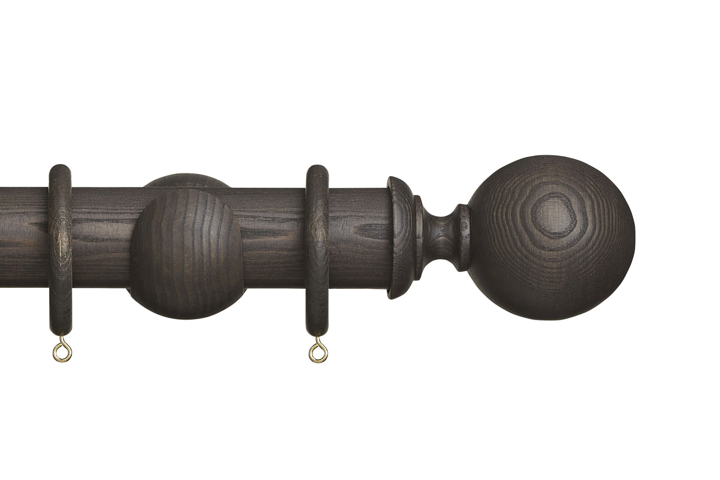 Hallis Eden Ball 45mm Wooden Curtain Pole - Umber