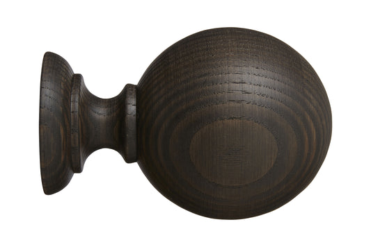 Hallis Eden 45mm Ball Wooden Curtain Pole Finial - Umber