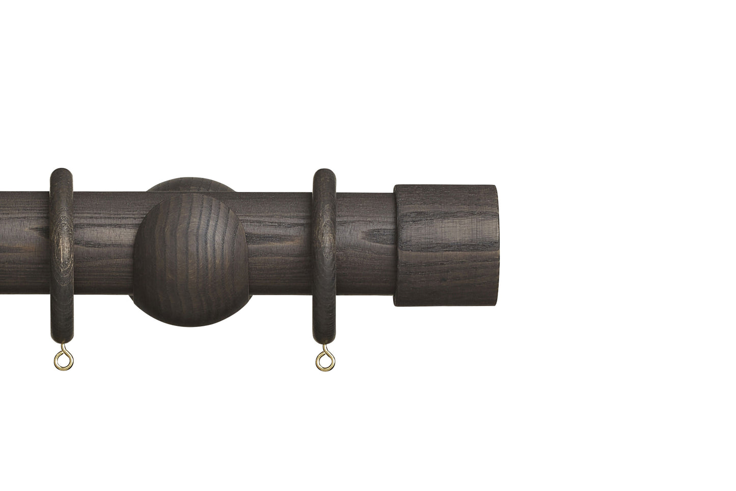 Hallis Eden End Cap 45mm Wooden Curtain Pole - Umber