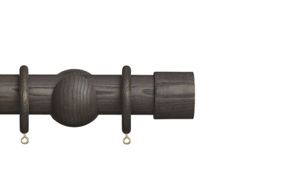 Hallis Eden End Cap 45mm Wooden Curtain Pole - Umber