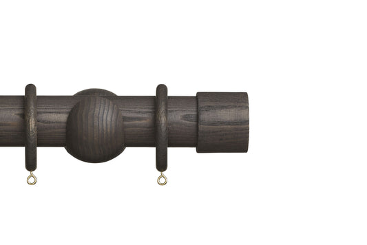 Hallis Eden End Cap 45mm Wooden Curtain Pole - Umber