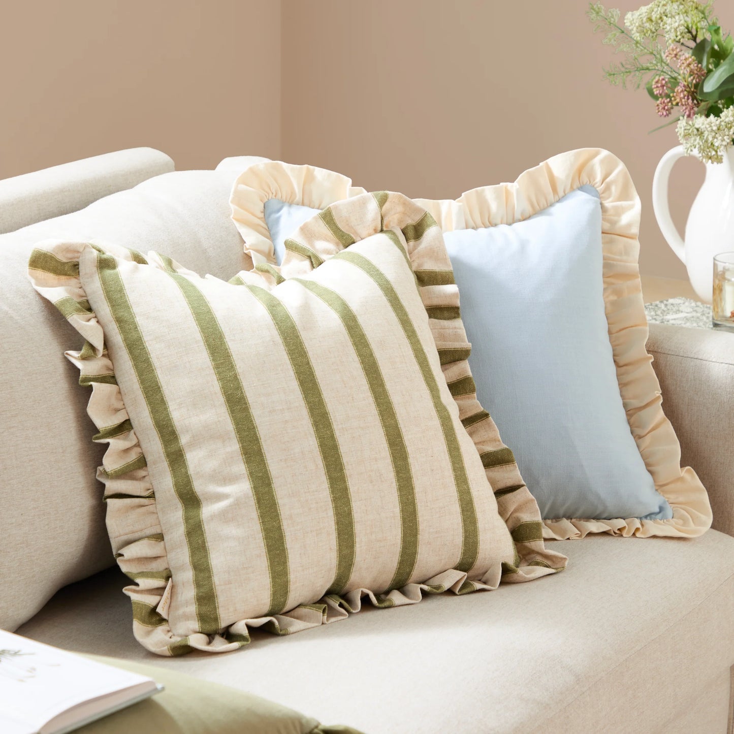 Wylder Effie Cushion - Sky Blue/Vintage Cream