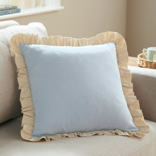 Wylder Effie Cushion - Sky Blue/Vintage Cream