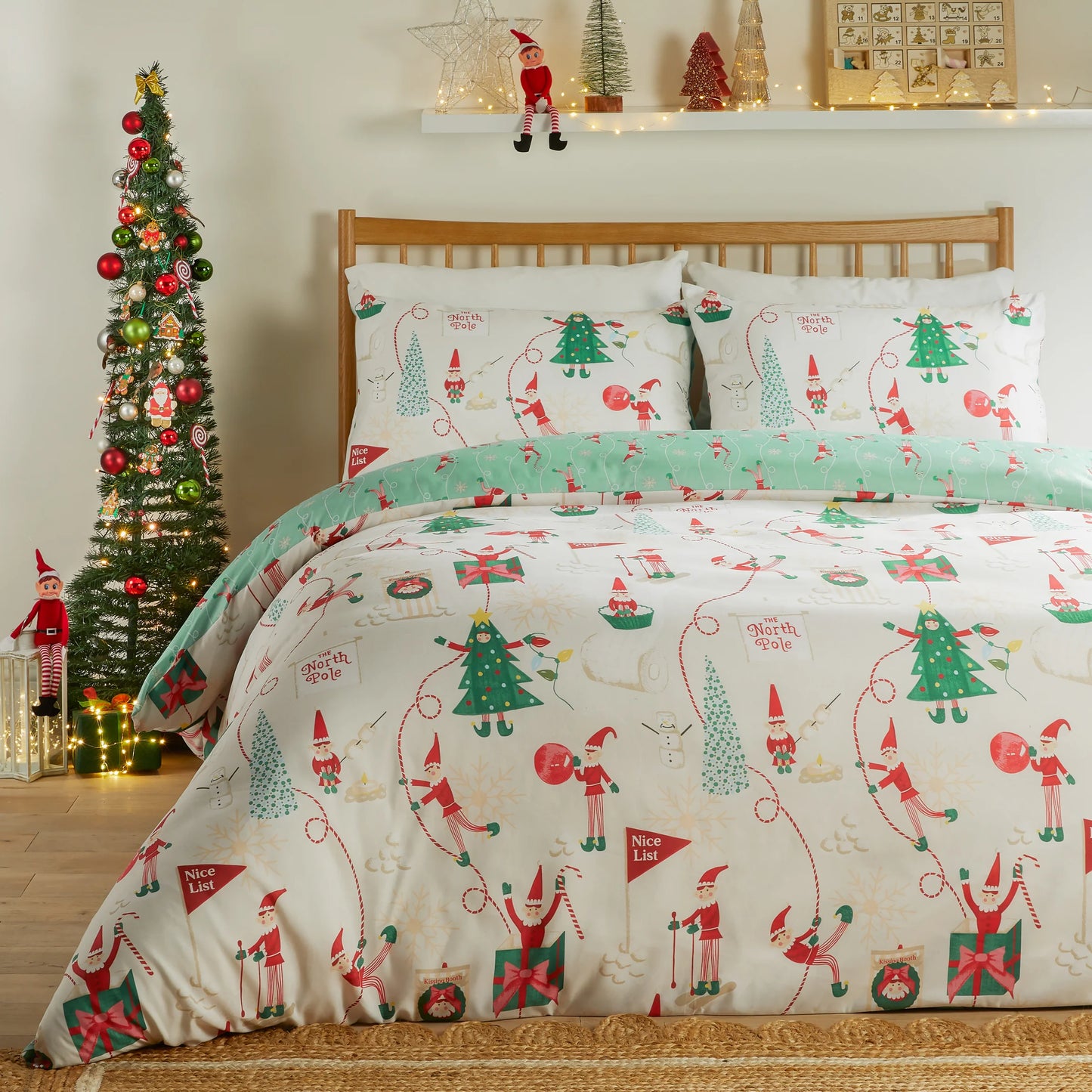 Duvet Day Elfie Duvet Cover Set - Cream/Mint
