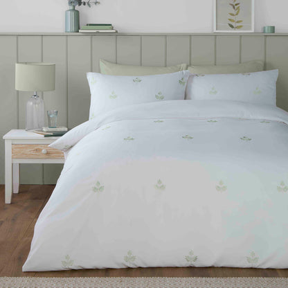 Emily Embroidery Duvet Cover Set by Serene in Green - Duvet Cover Set - Serene