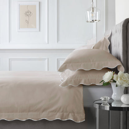 Scallop Edge Duvet Cover Set by Appletree Boutique in Natural - Duvet Cover Set - Appletree Boutique
