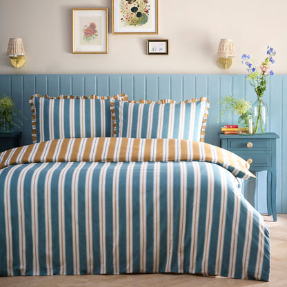 Appletree Heritage Eloise Stripe Duvet Cover Set - Teal