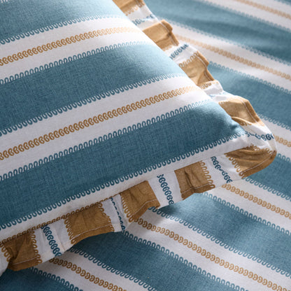 Appletree Heritage Eloise Stripe Duvet Cover Set - Teal
