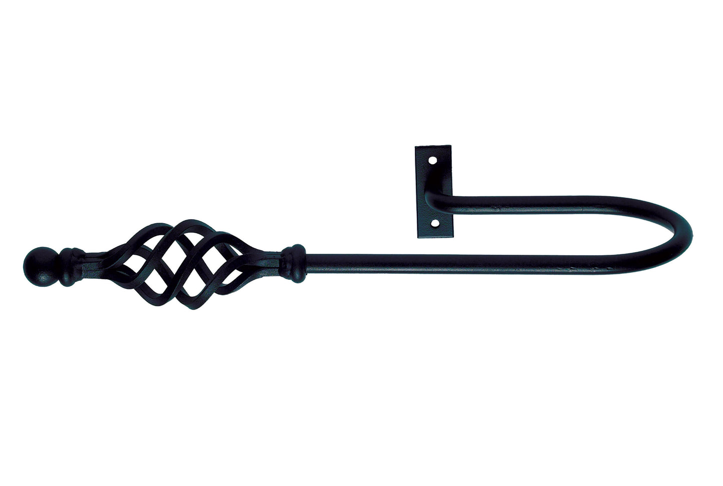 Hallis Artisan Cage Wrought Iron Extended Metal Curtain Holdbacks (Pair)