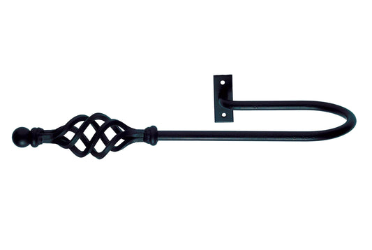 Hallis Artisan Cage Wrought Iron Extended Metal Curtain Holdbacks (Pair)