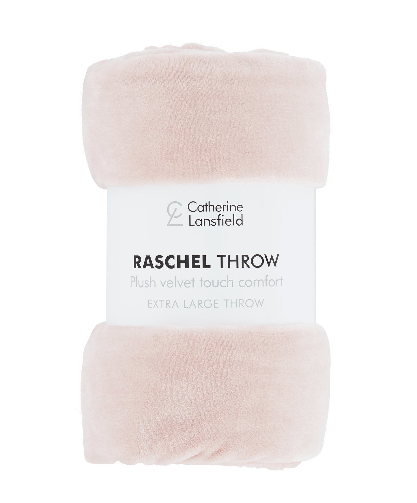 Catherine Lansfield Raschel Velvet Touch Throw - Blush