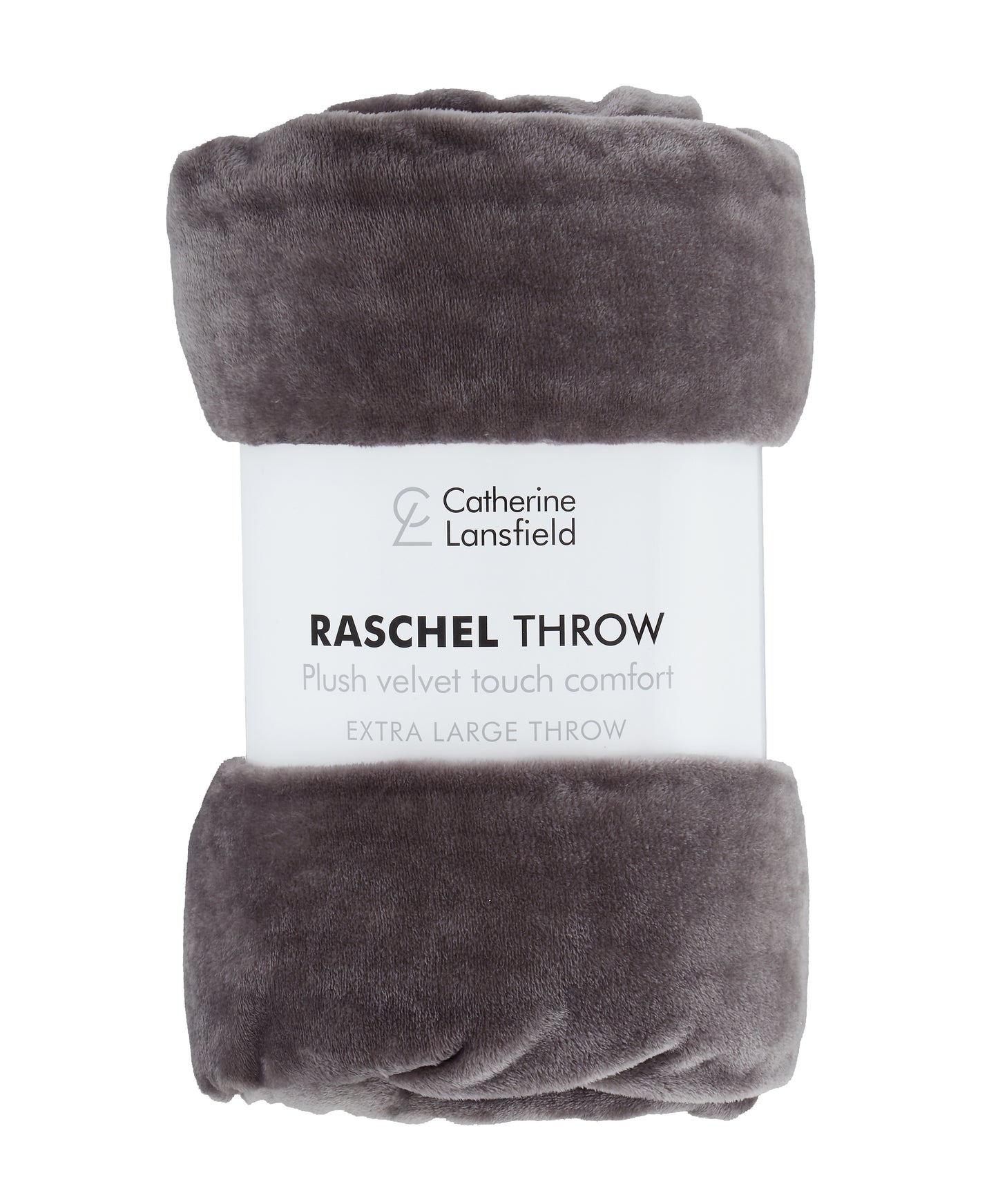 Catherine Lansfield Raschel Velvet Touch Throw - Charcoal