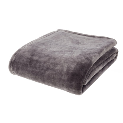 Catherine Lansfield Raschel Velvet Touch Throw - Charcoal
