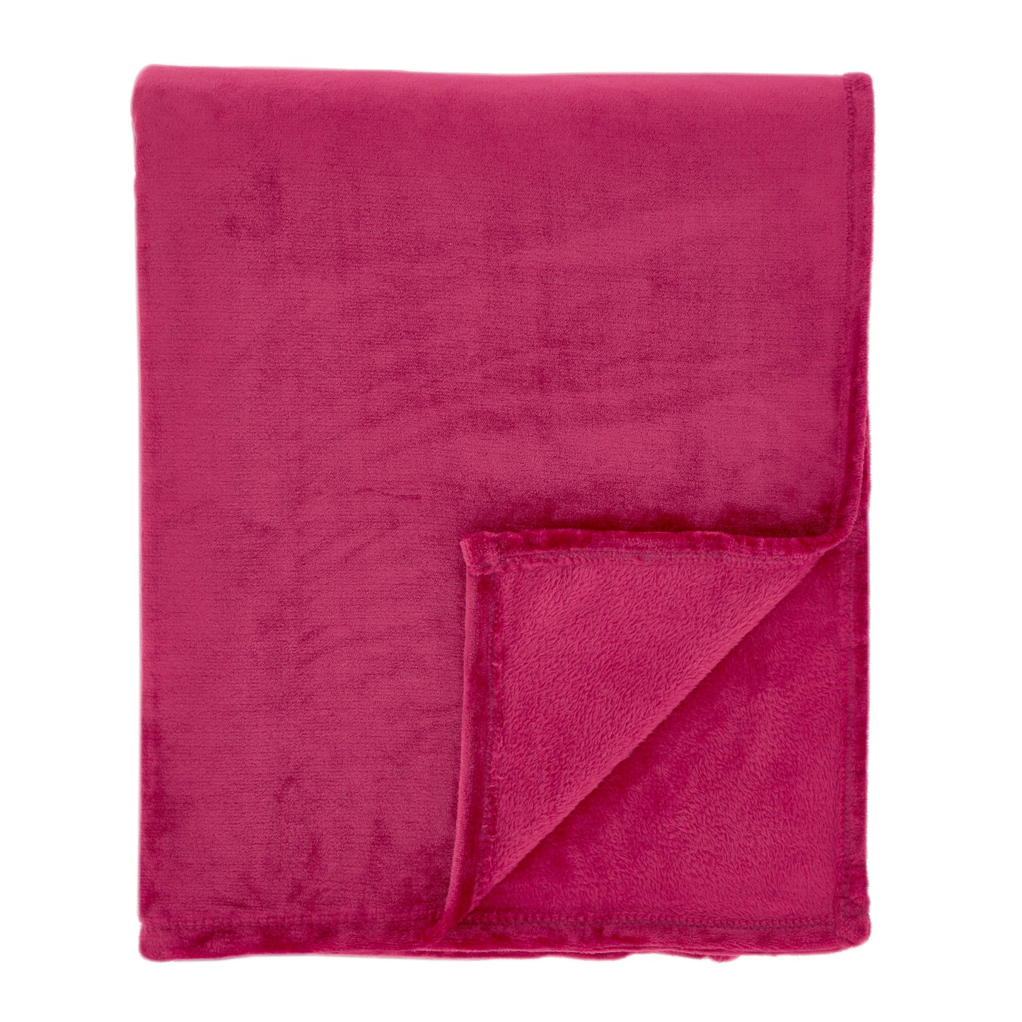 Catherine Lansfield Raschel Velvet Touch Throw - Hot Pink