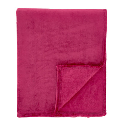 Catherine Lansfield Raschel Velvet Touch Throw - Hot Pink