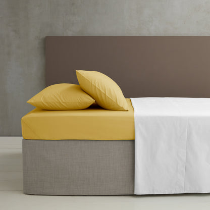 Catherine Lansfield Easy Iron Percale Fitted Sheet - Ochre