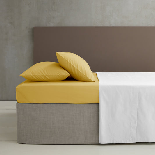 Catherine Lansfield Easy Iron Percale Fitted Sheet - Ochre