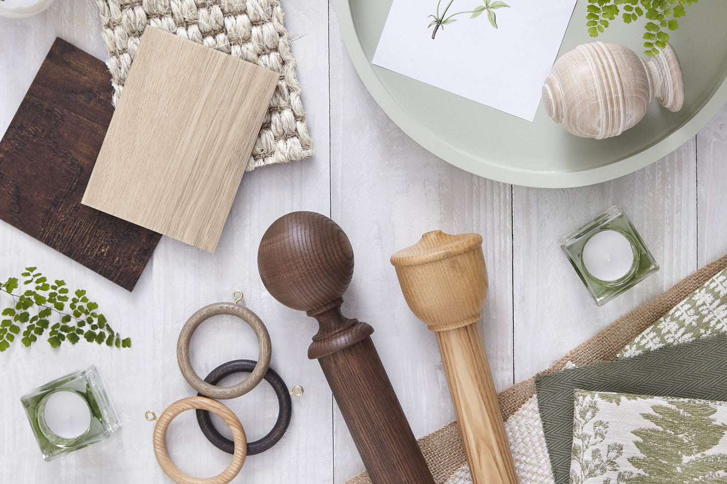 Hallis Eden 45mm Urn Wooden Curtain Pole Finial - Natural Ash