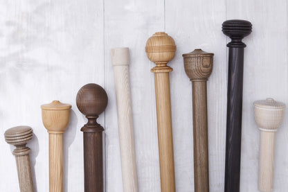 Hallis Eden 45mm Ellipse Wooden Curtain Pole Finial - Sisal