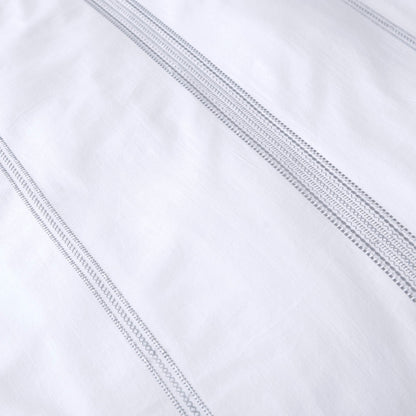 Embroidered Band Duvet Cover Set by Appletree Boutique in White - Duvet Cover Set - Appletree Boutique