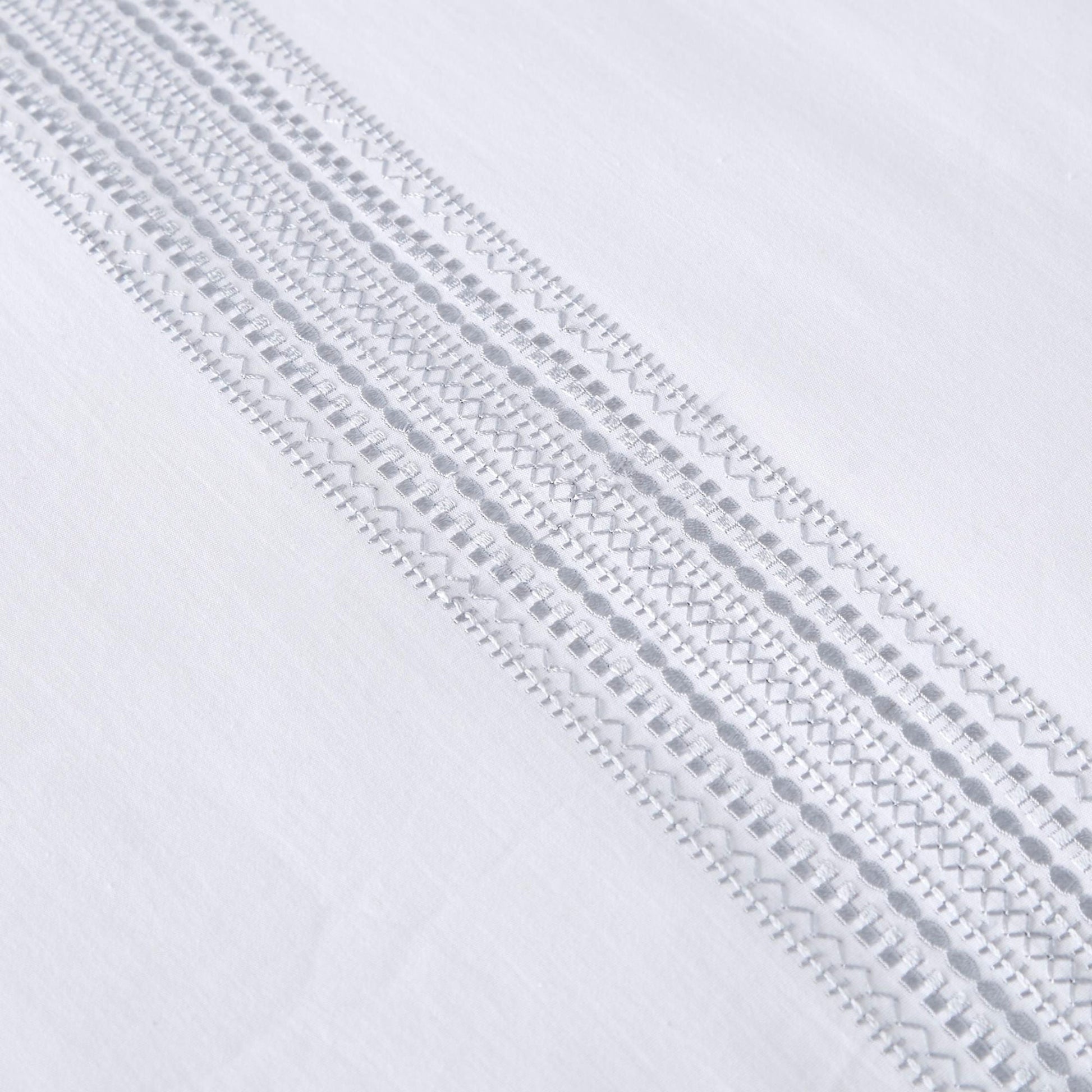 Embroidered Band Duvet Cover Set by Appletree Boutique in White - Duvet Cover Set - Appletree Boutique