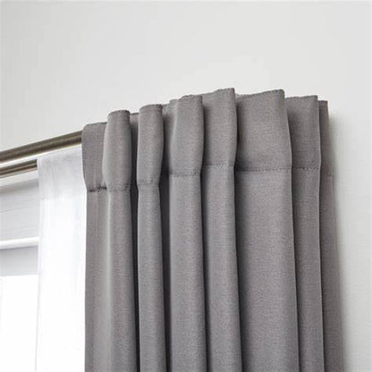 Speedy Double Layer Room Darkening 19-22mm/16-19mm Extendable Metal Curtain Pole - Satin Silver