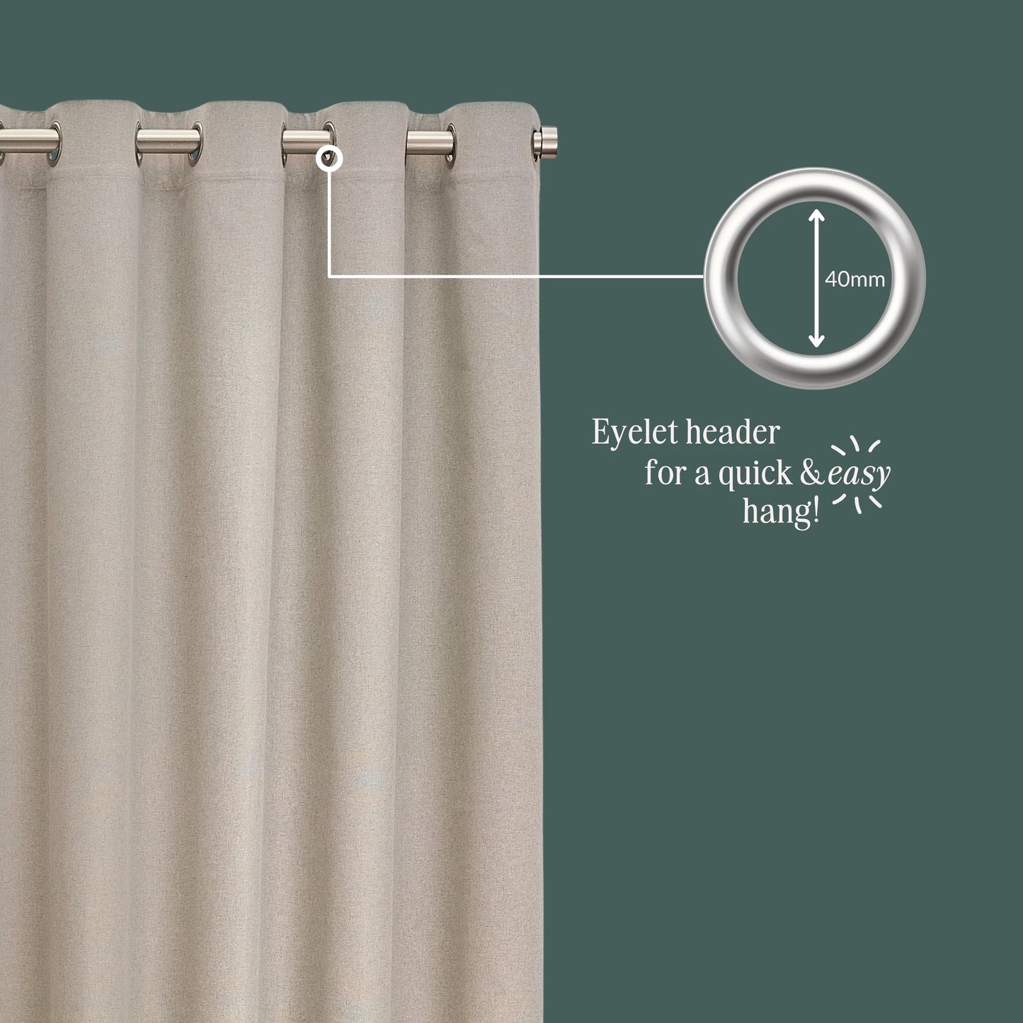 Furn Ultimate Blackout Eyelet Curtains - Custard Cream