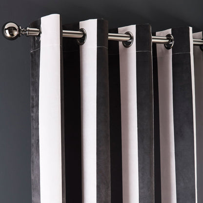 Laurence Llewelyn-Bowen Festivo Stripe Eyelet Curtains - Black