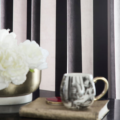 Laurence Llewelyn-Bowen Festivo Stripe Eyelet Curtains - Black