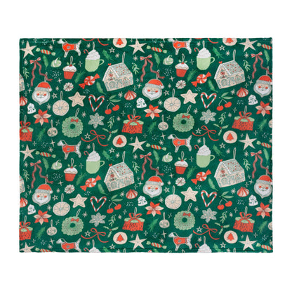 Duvet Day Festive Treats Throw - Emerald