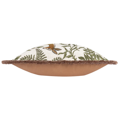 Wylder Fable Fox and Deer Embroidered Cushion - Willow Green