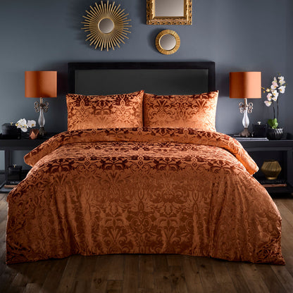 Laurence Llewelyn-Bowen Firenza Velvet Duvet Cover Set - Spice
