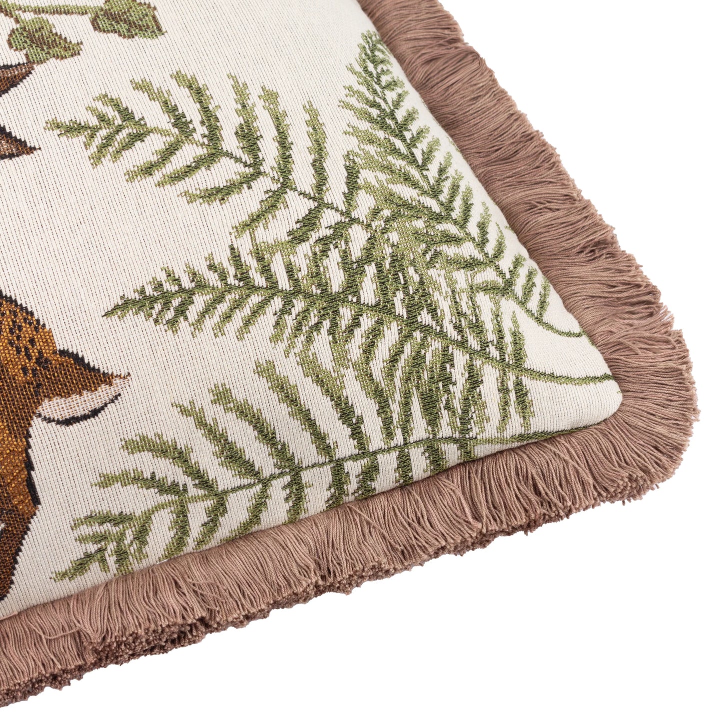Wylder Fable Rabbits Embroidered Cushion - Willow Green