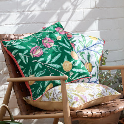 Morris & Co Fruits Outdoor Cushion - Coral/Lemon