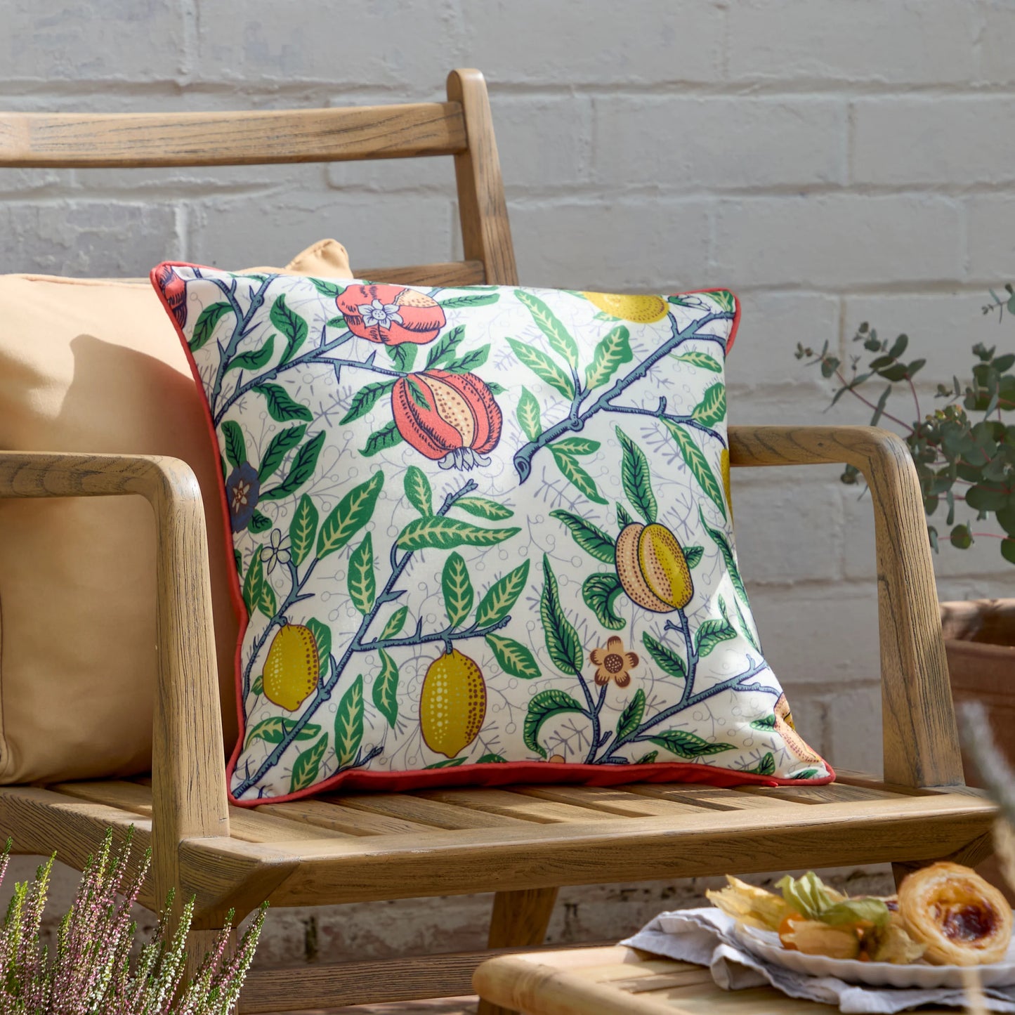Morris & Co Fruits Outdoor Cushion - Yellow/Tomato Red
