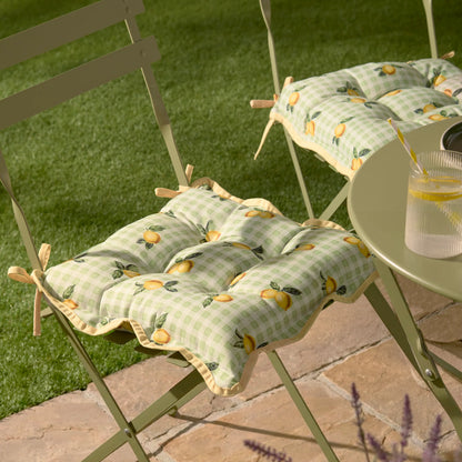 Furn Fruits Lemons Outdoor Seat Pads (Pair) - Sage