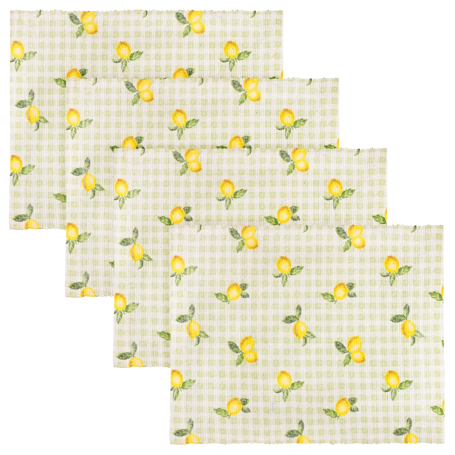 Furn Fruits Lemons Indoor/Outdoor Placemats (Pack of 4) - Sage